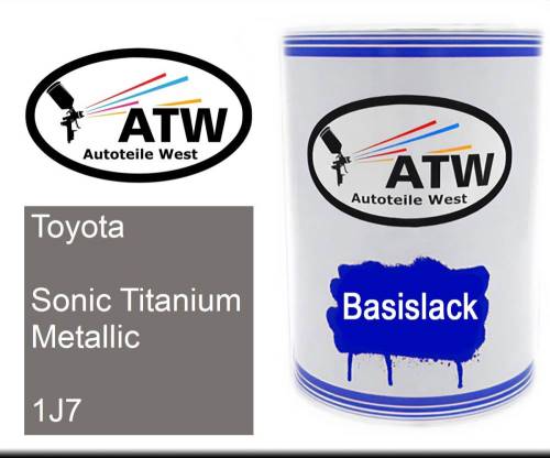 Toyota, Sonic Titanium Metallic, 1J7: 500ml Lackdose, von ATW Autoteile West.